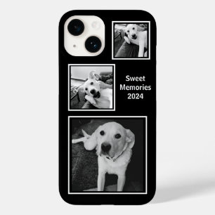 Eenvoudige zwart-wit drie foto minimalistisch Case-Mate iPhone 14 hoesje