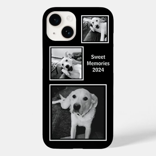 Eenvoudige zwart-wit drie foto minimalistisch Case-Mate iPhone case (Achterkant)
