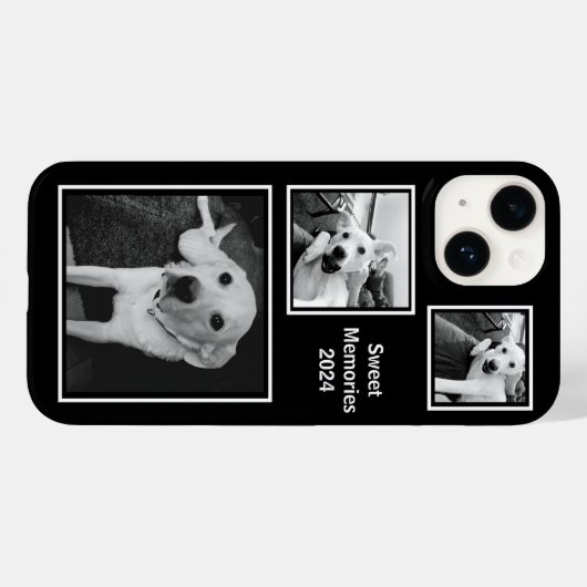 Eenvoudige zwart-wit drie foto minimalistisch Case-Mate iPhone case (Achterkant (horizontaal))