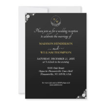 Eenvoudige zwart-wit Elegante bruiloft receptie