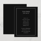 Eenvoudige Zwart & Wit Elegante Minimalist Kaart (Voorkant / Achterkant)