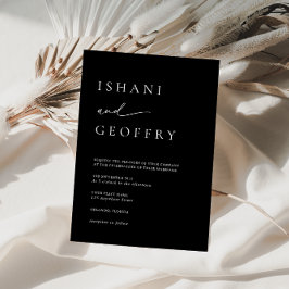 Eenvoudige Zwart-Wit Elegante Minimalistische Trou Kaart