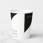 Eenvoudige zwart-wit elegante monogram bruiloft papieren bekers (Rechts)