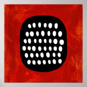 Eenvoudige Zwart Wit en Rood Poster Wall Art (Voorkant)