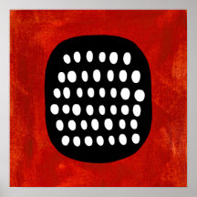 Eenvoudige Zwart Wit en Rood Poster Wall Art