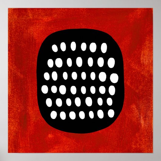 Eenvoudige Zwart Wit en Rood Poster Wall Art (Voorkant)