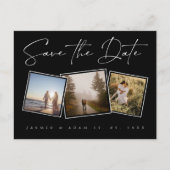 Eenvoudige zwart-wit foto bruiloft Bewaar de datum Aankondigingskaart (Voorkant)