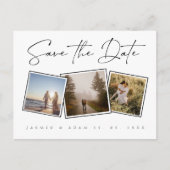 Eenvoudige zwart-wit foto bruiloft Bewaar de datum Aankondigingskaart (Voorkant)