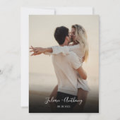 Eenvoudige zwart-wit foto bruiloft kaart (Voorkant)