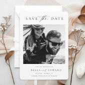 Eenvoudige zwart-wit foto bruiloft opslaan van de save the date