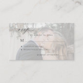 Eenvoudige zwart-wit foto bruiloft RSVP Informatiekaartje (Voorkant)