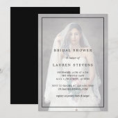 Eenvoudige zwart-wit foto Elegant Vrijgezellenfees Kaart (Voorkant / Achterkant)