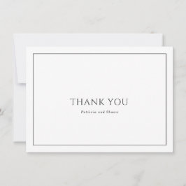 Eenvoudige zwart-wit foto Elegante bruiloft Bedankkaart