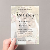 Eenvoudige zwart-wit foto overlay bruiloft acryl uitnodigingen (Insitu (Draagbaar))