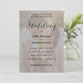 Eenvoudige zwart-wit foto overlay bruiloft kaart (Staand voorkant)