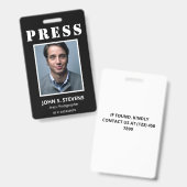 Eenvoudige zwart-wit foto pers-id badge (Voor- en achterkant)