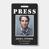 Eenvoudige zwart-wit foto pers-id badge (Voorzijde)