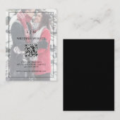 Eenvoudige zwart-wit foto QR-code bruiloft Informatiekaartje (Voorkant / Achterkant)