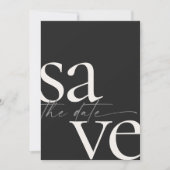 Eenvoudige zwart-wit foto save the date (Voorkant)