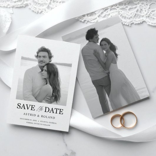 Eenvoudige Zwart & Wit Foto Save the Date