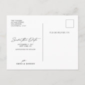 Eenvoudige zwart-wit foto Save the Date Aankondigingskaart (Achterkant)