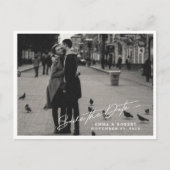 Eenvoudige zwart-wit foto Save the Date Aankondigingskaart (Voorkant)