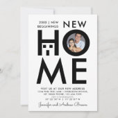 Eenvoudige Zwart-Wit Fotoaankondiging van een Nieu Kaart (Voorkant)