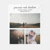 Eenvoudige zwart-wit fotocollage Modern Fleece Deken (Voorkant)