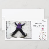 eenvoudige zwart-wit fotokaart feestdagenkaart (Voorkant / Achterkant)