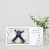 eenvoudige zwart-wit fotokaart feestdagenkaart (Staand voorkant)