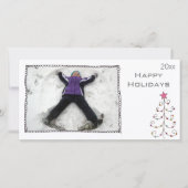 eenvoudige zwart-wit fotokaart feestdagenkaart (Voorkant)