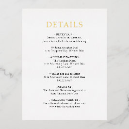 Eenvoudige zwart-wit gedurfde bruiloft Folie RSVP Folie Uitnodiging Briefkaart