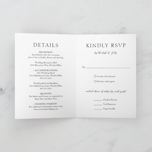 Eenvoudige zwart-wit gedurfde moderne bruiloft (Binnen)