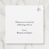 Eenvoudige zwart-wit gedurfde moderne bruiloft bedankjes labels (Achterkant)