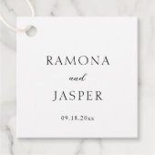 Eenvoudige zwart-wit gedurfde moderne bruiloft bedankjes labels (Voorkant)