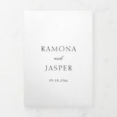 Eenvoudige zwart-wit gedurfde moderne bruiloft drieluik uitnodiging (Cover)