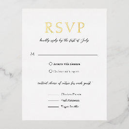 Eenvoudige zwart-wit gedurfde moderne bruiloft folie uitnodiging briefkaart