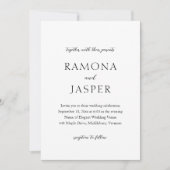 Eenvoudige zwart-wit gedurfde moderne bruiloft kaart (Voorkant)