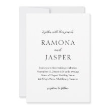 Eenvoudige zwart-wit gedurfde moderne bruiloft