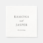 Eenvoudige zwart-wit gedurfde moderne bruiloft servet (Voorkant)