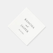 Eenvoudige zwart-wit gedurfde moderne bruiloft servet (Hoek)