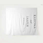 Eenvoudige zwart-wit gedurfde moderne bruiloft wandkleed (Voorkant (horizontaal))