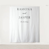 Eenvoudige zwart-wit gedurfde moderne bruiloft wandkleed (Voorkant)