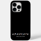 Eenvoudige zwart-wit gepersonaliseerde Graduate Case-Mate iPhone Case (Achterkant)