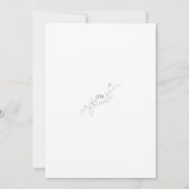 Eenvoudige zwart-wit geschetste bloemenbruiloft kaart (Achterkant)