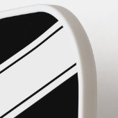 Eenvoudige zwart-wit gestreepte aangepaste naam pickleball paddle (Links Detail)