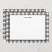 Eenvoudige zwart-wit Gingham gepersonaliseerd Bedankkaart (Voorkant / Achterkant)