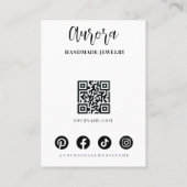 Eenvoudige zwart-wit golvend haar tekening sierade visitekaartje (Achterkant)