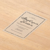 Eenvoudige zwart-wit grillige Lijst bruiloft Acryl Uitnodigingen (Laagn)