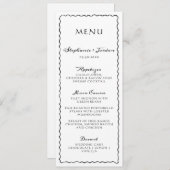 Eenvoudige zwart-wit grillige Lijst bruiloft Menu (Voorkant / Achterkant)
